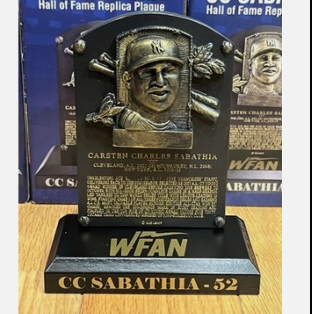 CC Sabathia Hall of Fame Plaque SGA 9/7/2025 - Picture 3 of 7